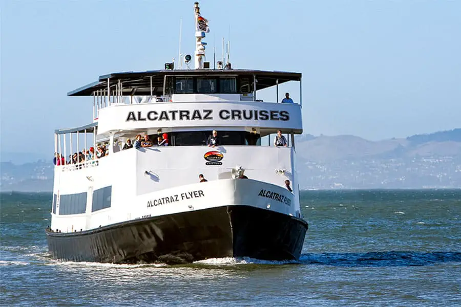 Passengers on Alcatraz Island cruise boat