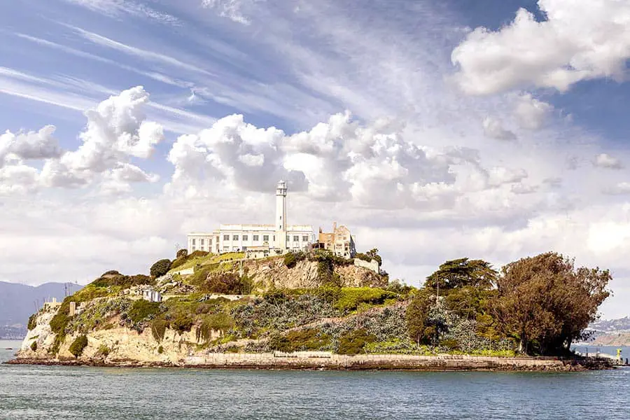 Alcatraz Island with view of prison