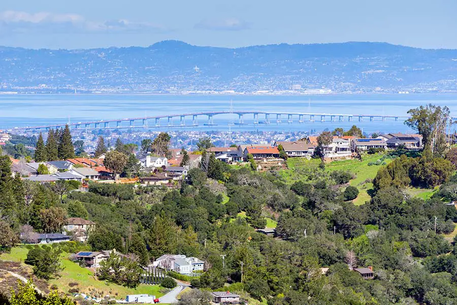 San Francisco peninsula and the San Mateo Hayward Bridge