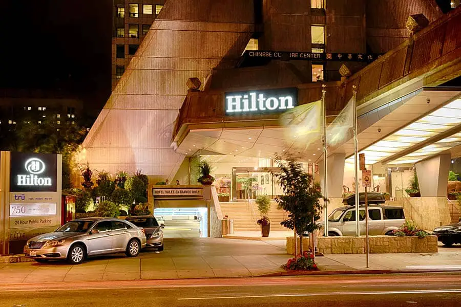 Nighttime at Hilton hotel, Union Square