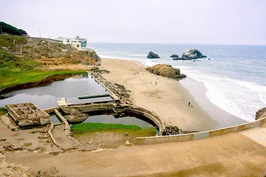 Sutro Baths, built in 1894 located north of Ocean Beach