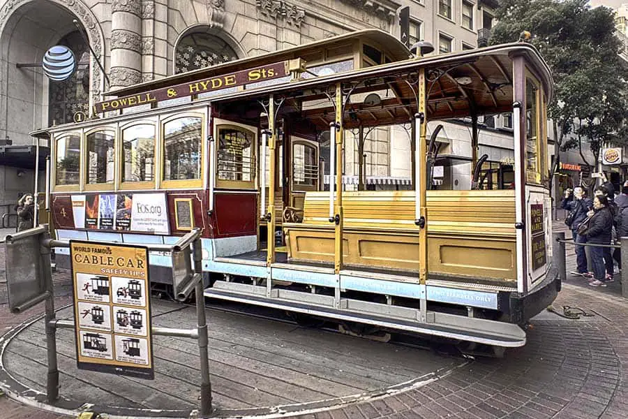 Revolving platform used to turn cable cars around