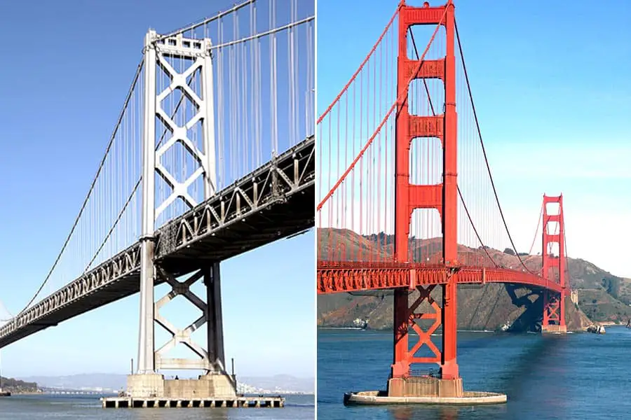 Two bridges in the San Francisco Bay Area