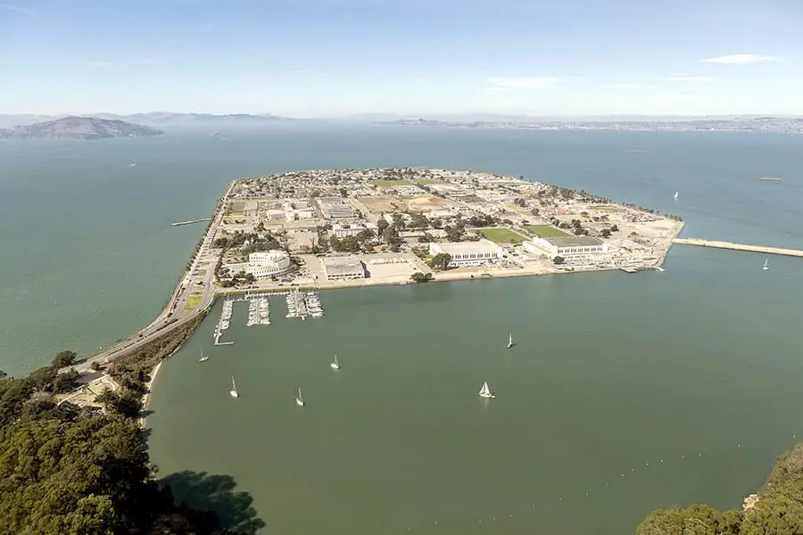 Aerial view of Treasure Island