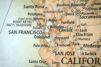 Map with San Francisco