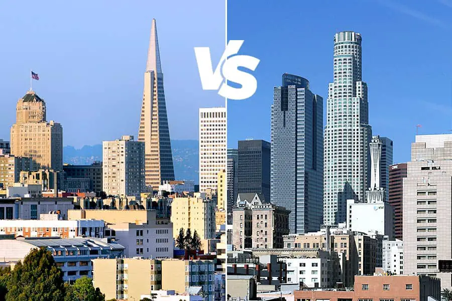 San Francisco and Los Angeles skyscrapers