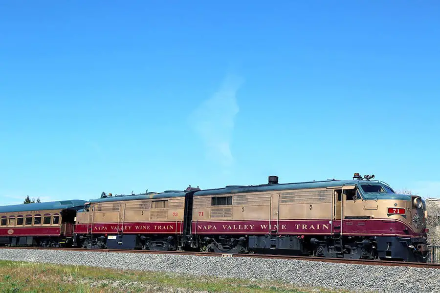 Side view of the Napa Valley Wine Train