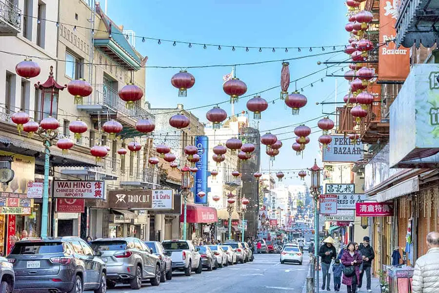 Busy Stockton Street in Chinatown