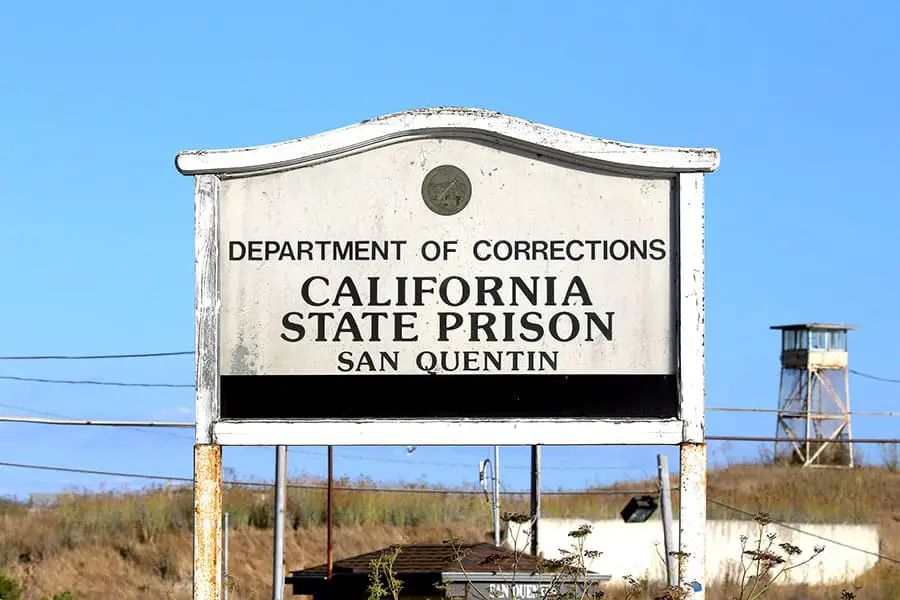 Department of Corrections, San Quentin State Prison sign