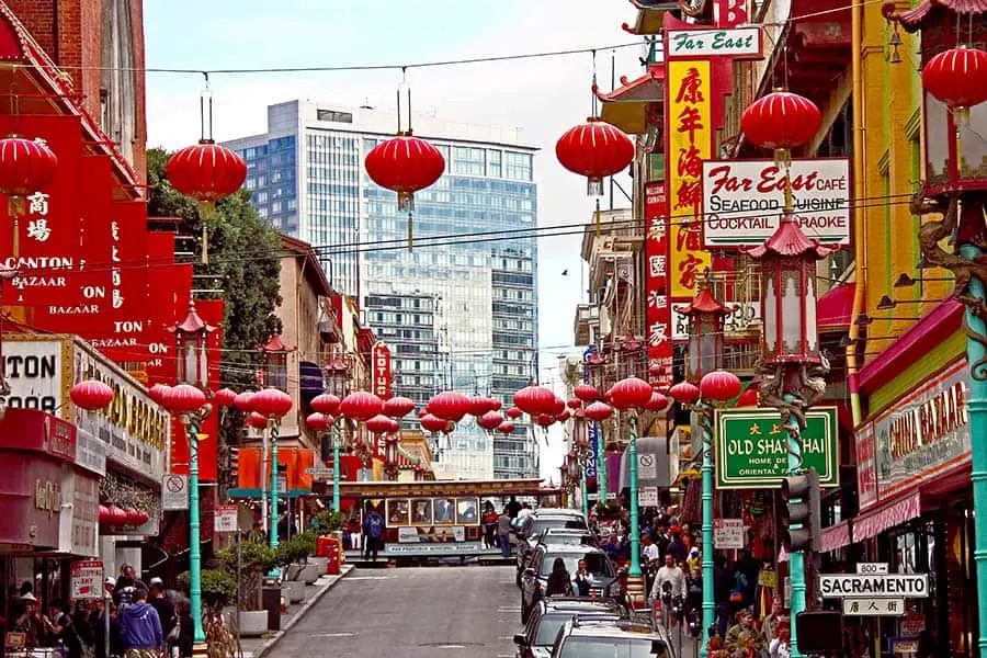 Busy marketplace in Chinatown