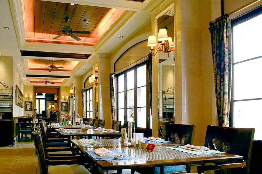 Inside upscale restaurant at Fisherman's Wharf