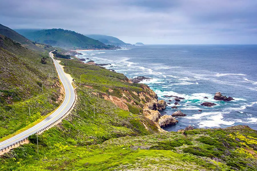 Overview of highway and coastline, Garrapata State Park