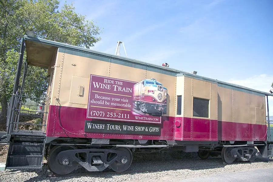 Wine train passenger car, Napa Valley winery tours