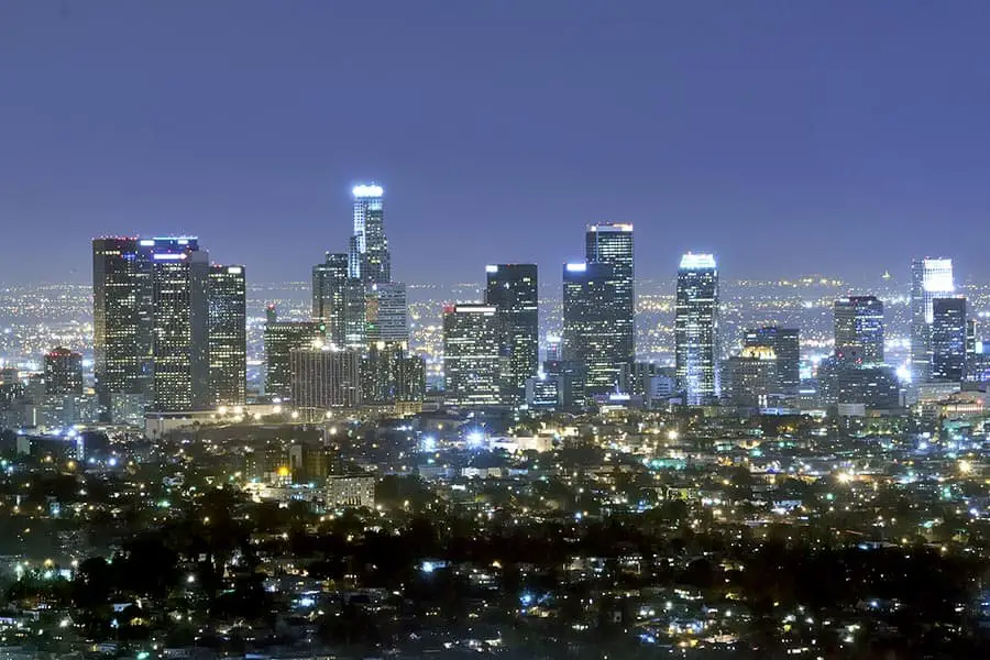 Los Angeles skyline at night