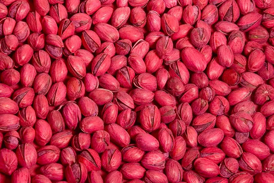 Red dyed pistachios