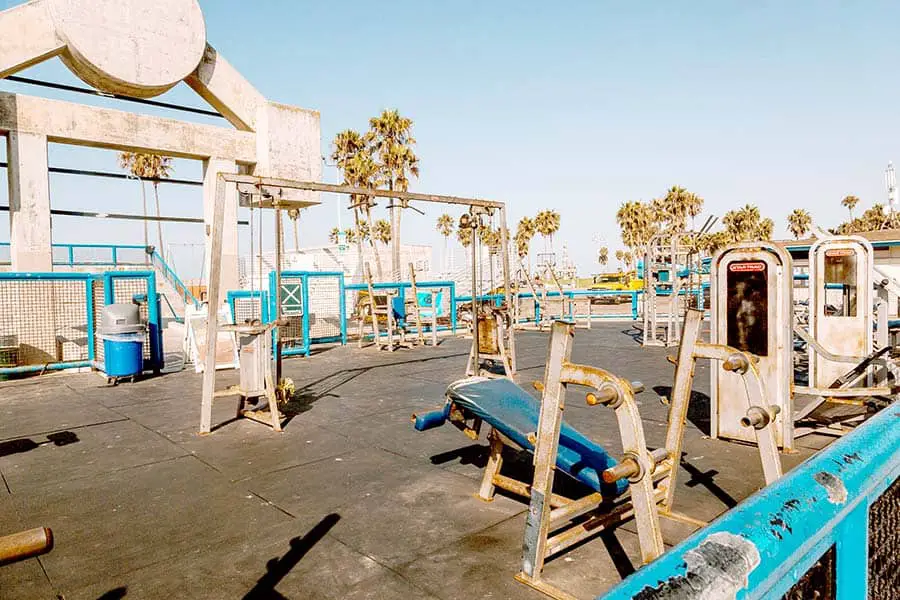 Muscle Beach outdoor gym equipment