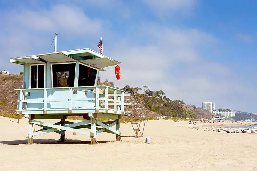 Lifeguard station at Santa Monica State Beach